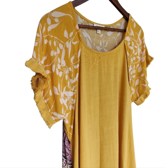 Boho Linen Blend Paisley Summer Midi Dress - Picture 3 of 6